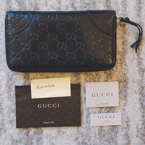 💎✨ULTRA RARE✨💎 Gucci Long Signature GG Monogram Guccissima Leather Zip Around
